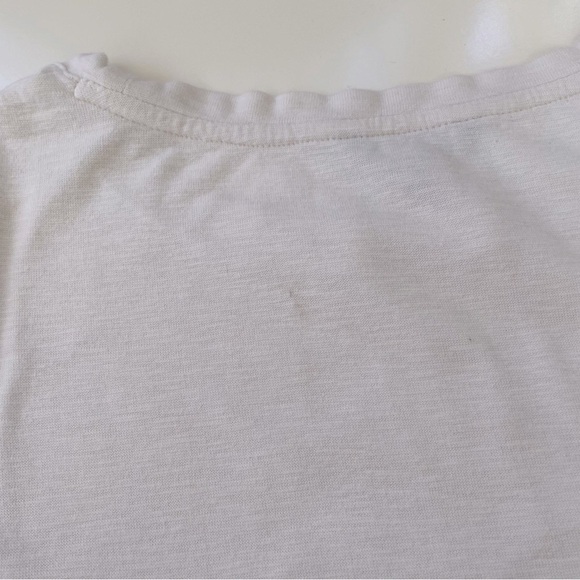 Banana Republic Factory Cream Semi-Cropped Short Sleeve Flutter Tee Size Medium - Picture 6 of 10